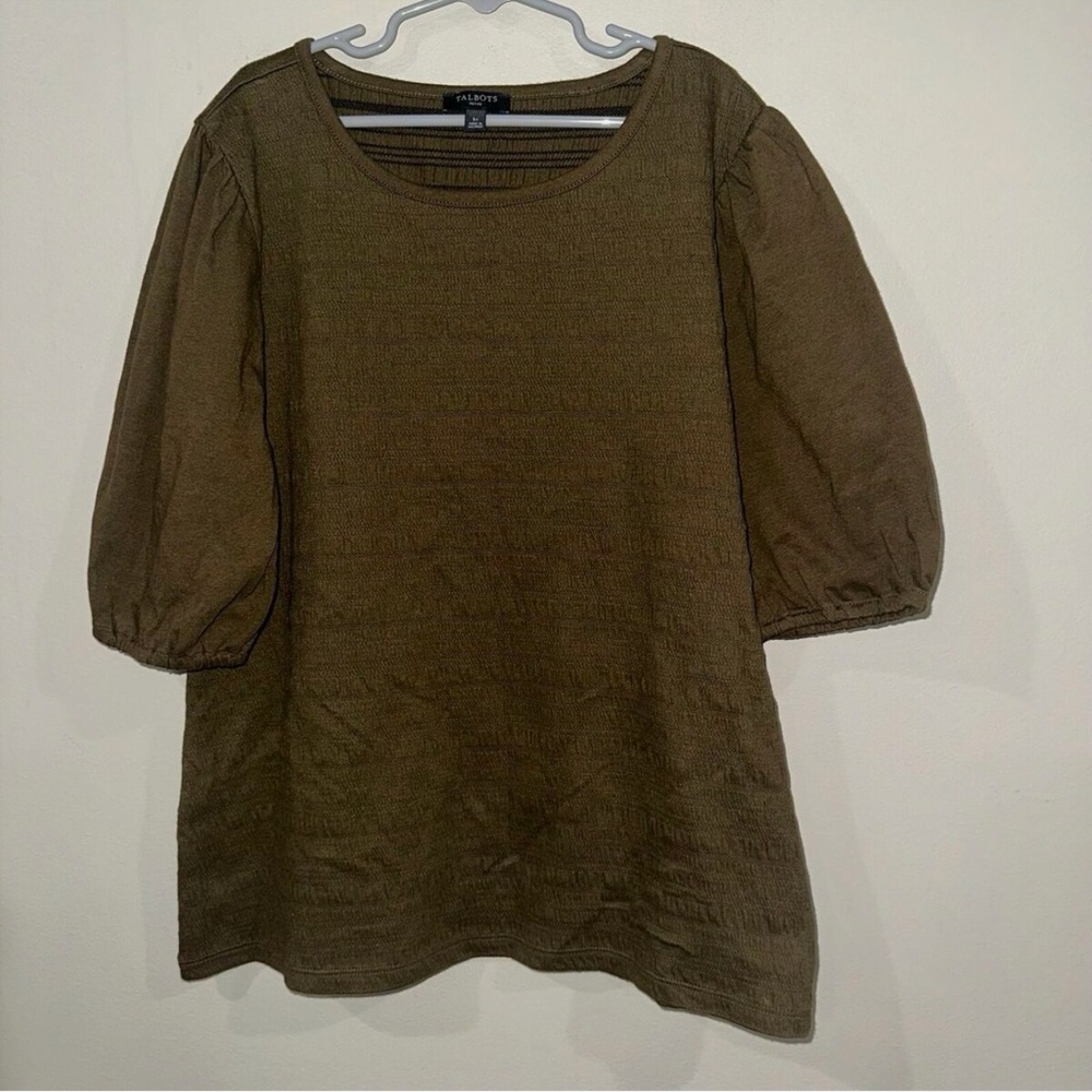 TALBOTS Petite Women’s Size Small Top In‎ Olive Green